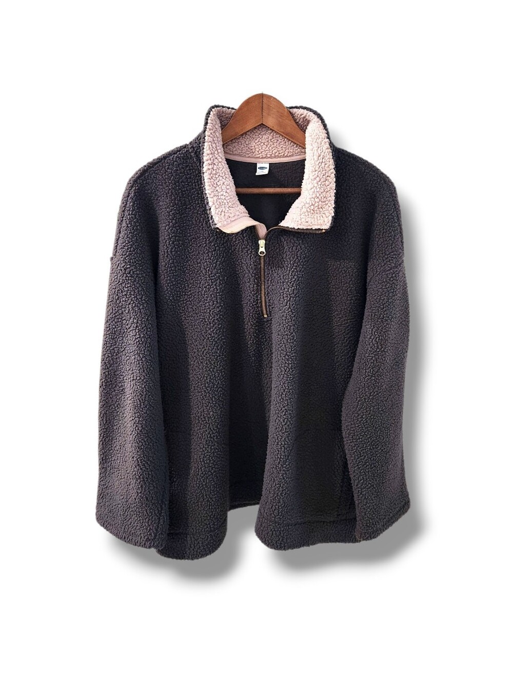 Old Navy Pullover Long Sleeve Quarter Zip Sherpa Sweatshirt | 2X